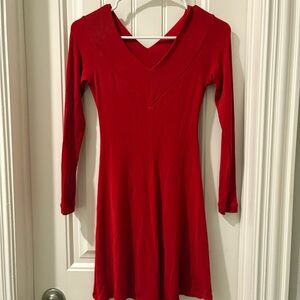 BCBG Vintage Vibrant Red Long Sleeve Dress